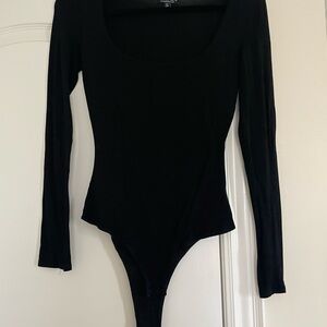 Fashion Nova Black Fitted Bodysuit